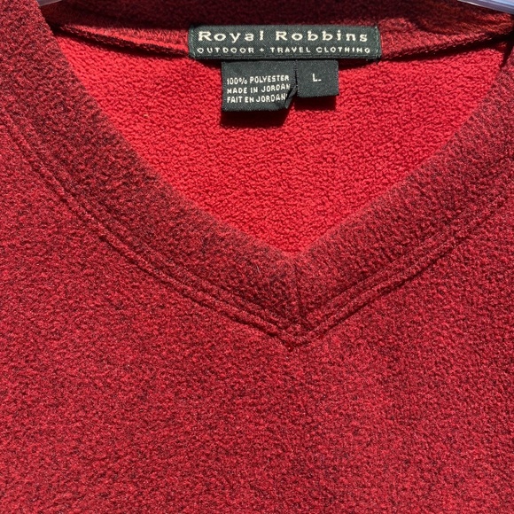 Royal Robbins long sleeve v-neck fleece pullover red large - Picture 5 of 15
